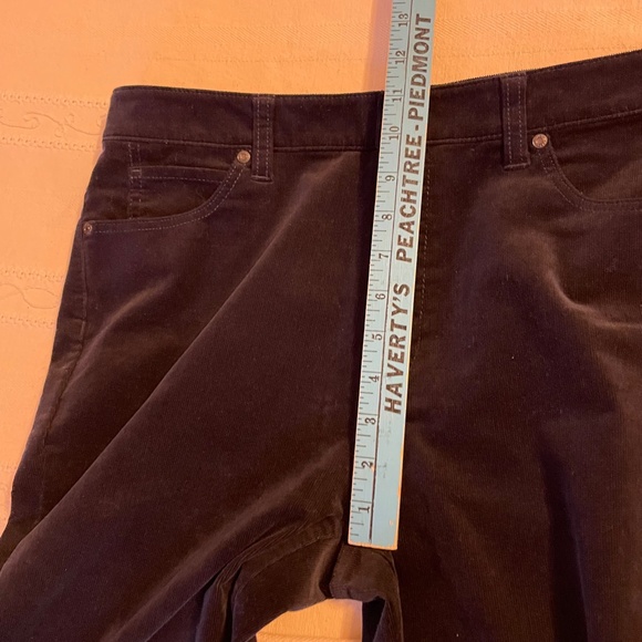 Talbots Pants Size 10  Womens Black Corduroy Stretch High Waist Straight Leg - Picture 11 of 13